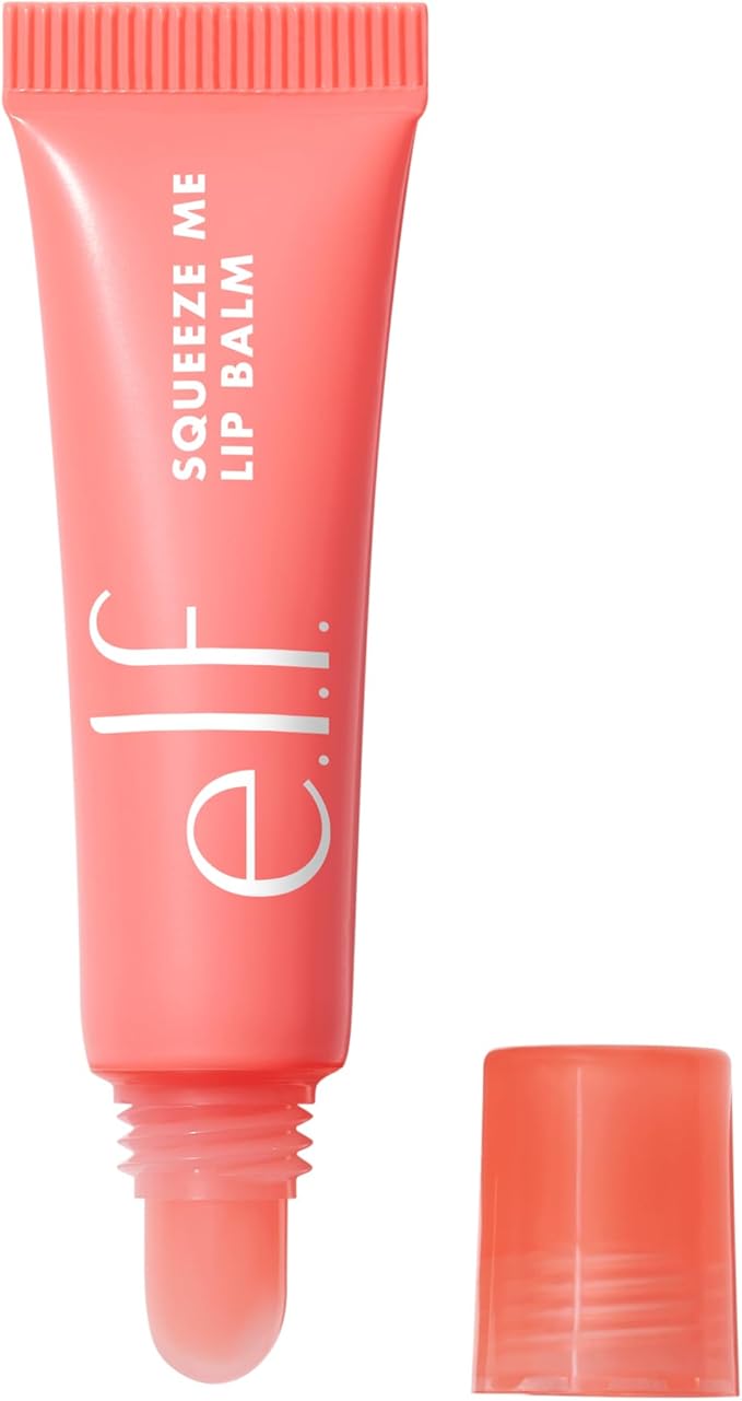 e.l.f. Squeeze Me Lip Balm – Strawberry | Hydrating Tinted Balm with Hyaluronic Acid | Vegan & Cruelty-Free