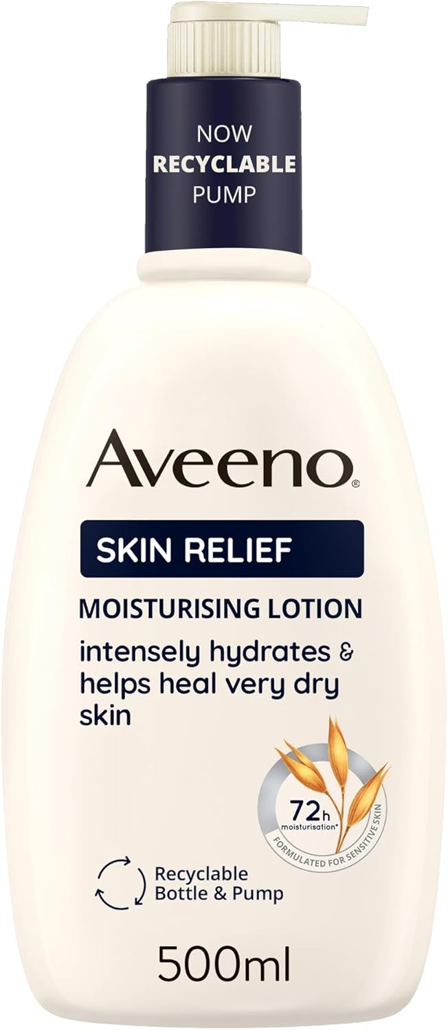 Aveeno Skin Relief Moisturizing Lotion – 500ml Unscented, 72-Hour Hydration for Sensitive Skin