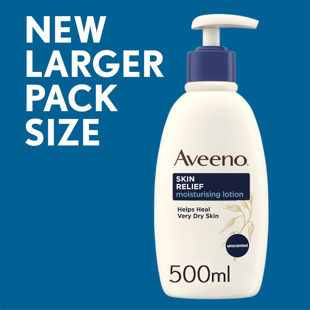Aveeno Skin Relief Moisturizing Lotion – 500ml Unscented, 72-Hour Hydration for Sensitive Skin