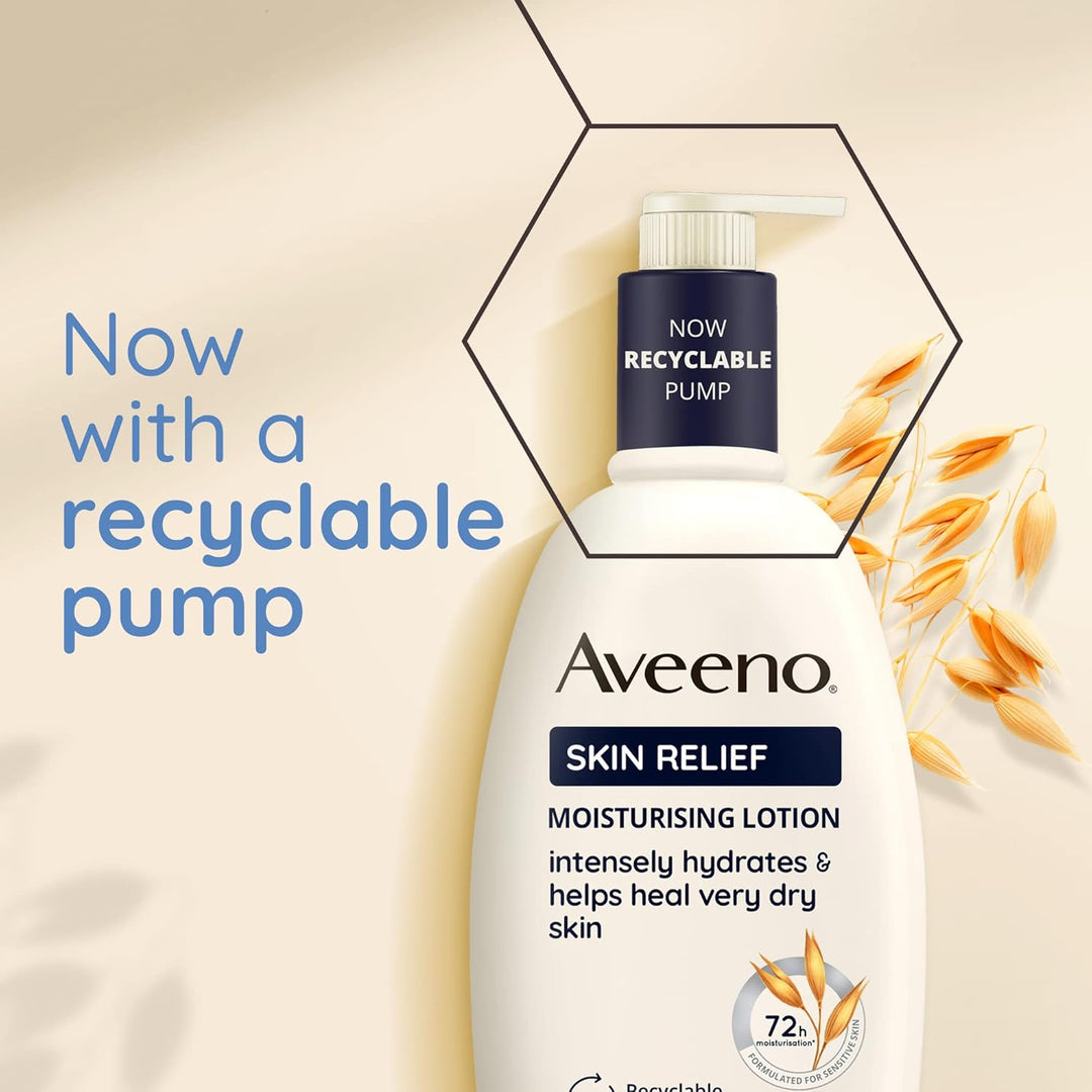 Aveeno Skin Relief Moisturizing Lotion – 500ml Unscented, 72-Hour Hydration for Sensitive Skin