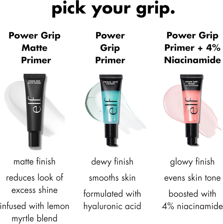 e.l.f. Power Grip Primer – Hydrating Gel Face Primer for Long-Lasting Makeup | Smooths & Moisturizes | 0.811 fl oz – Clear
