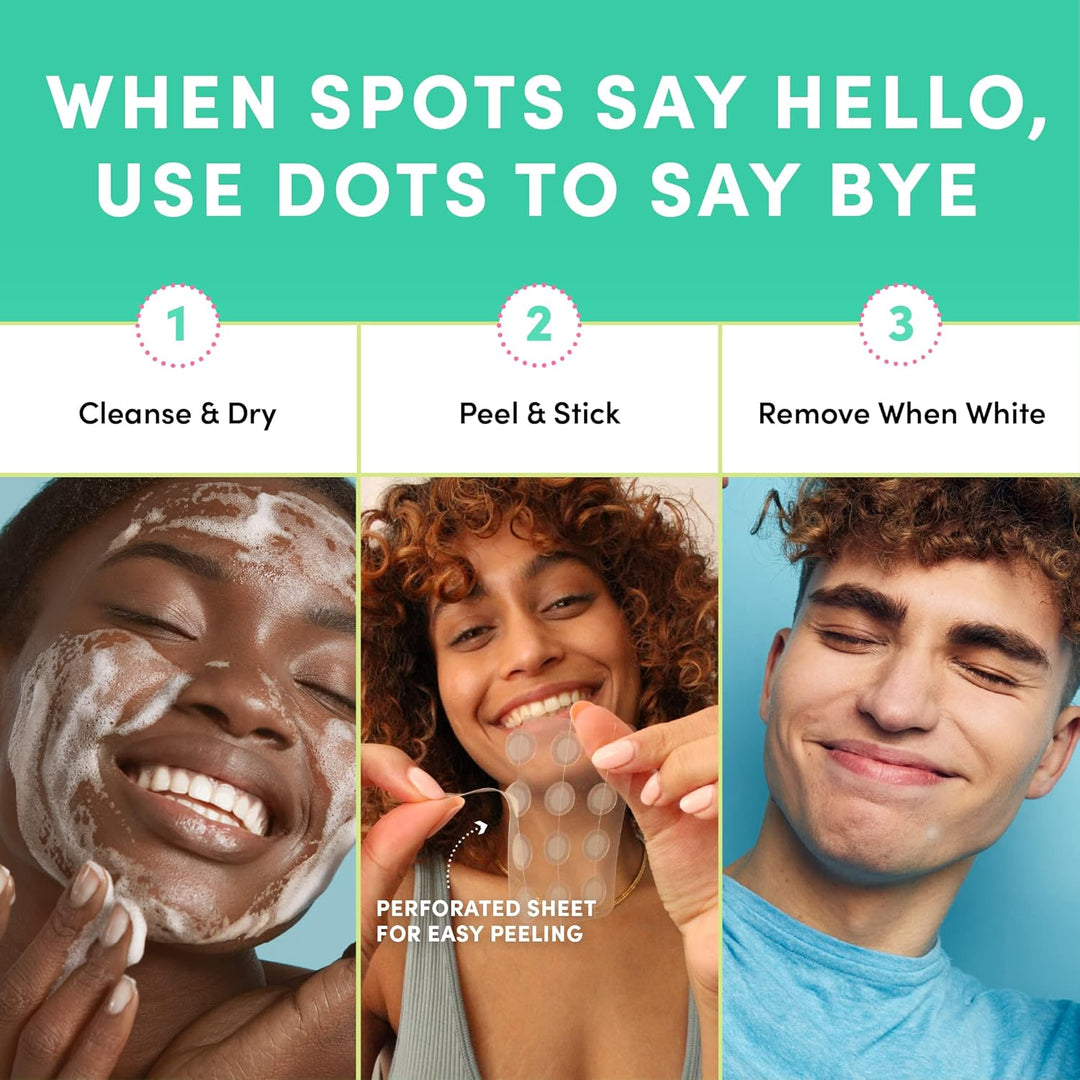 ClearSkin Dots — 60 Translucent Hydrocolloid Acne Spot Patches | Fast-Acting, Vegan & Cruelty-Free