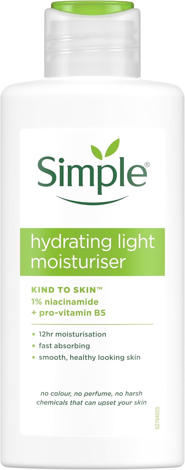 Simple Kind to Skin Hydrating Light Moisturiser 125ml | 12-Hour Hydration with Pro-Vitamins B5 & E Lightweight • Gentle • Dermatologist-Tested