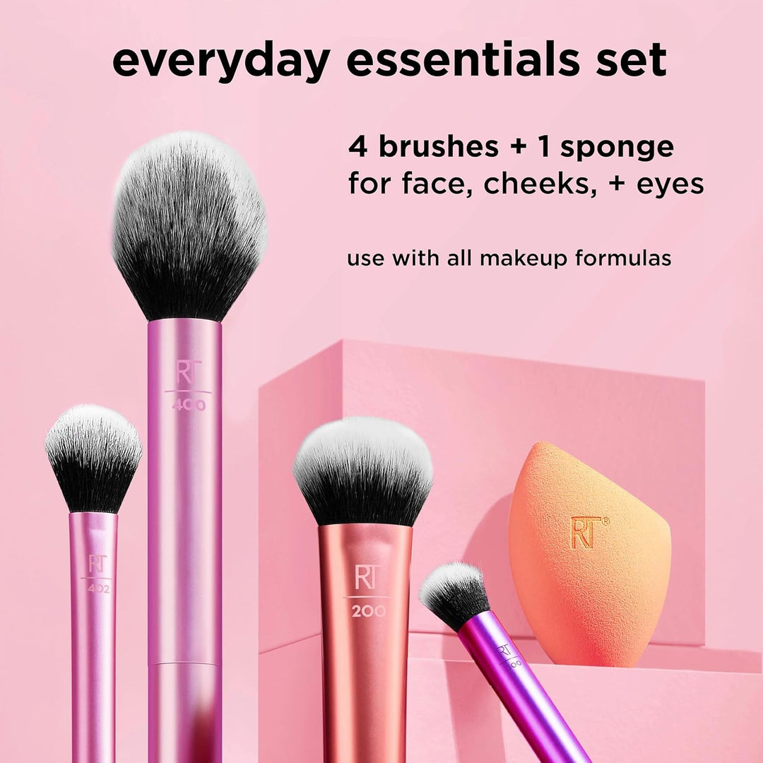 Real Techniques Everyday Essentials + Makeup Sponge Kit – 5 Piece Set