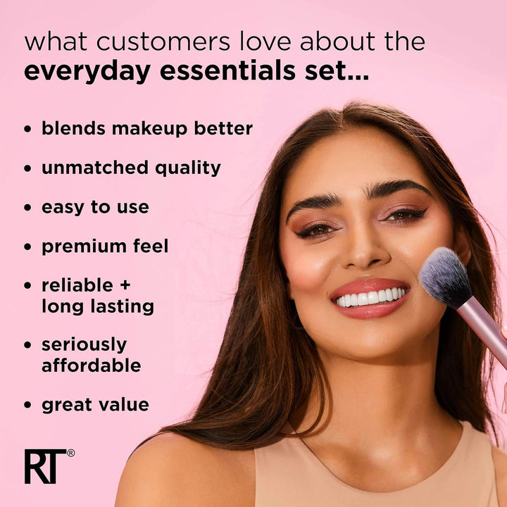 Real Techniques Everyday Essentials + Makeup Sponge Kit – 5 Piece Set